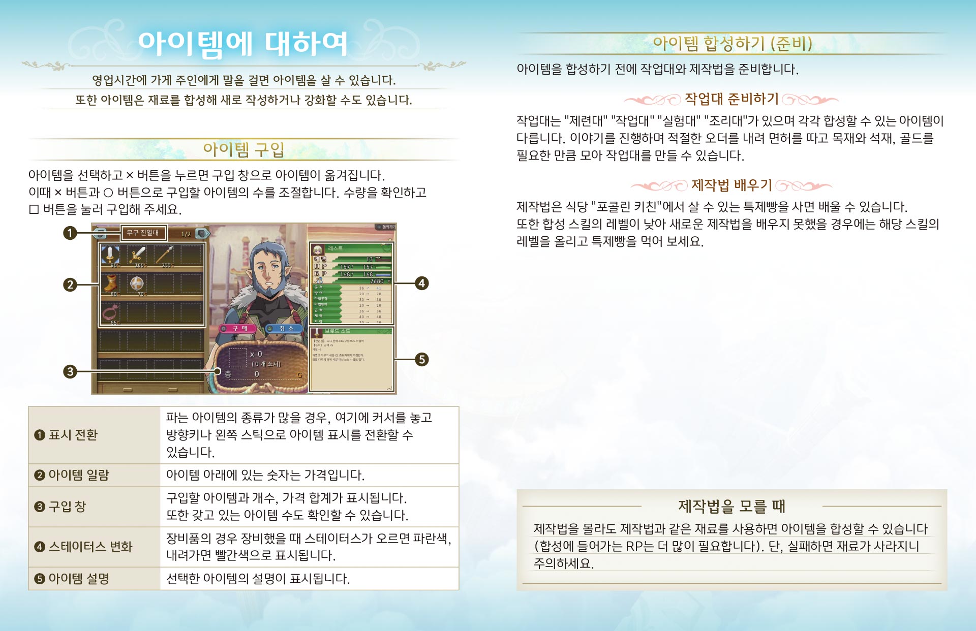 아이템에 대하여