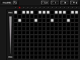 DRUMS SEQ 3 VOLUME画面