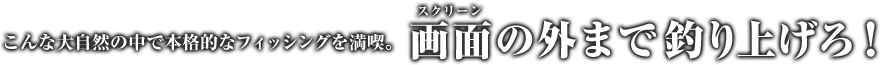 こんな大自然の中で本格的なフィッシングを満喫。画面の外まで釣り上げろ！