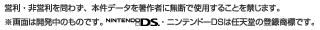 営利・非営利を問わず、本件データを著作者に無断で使用することを禁じます。※画面は開発中のものです。ニンテンドーDSは任天堂の登録商標です。