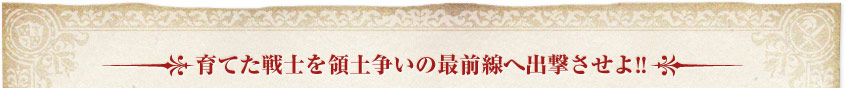 育てた戦士を領土争いの最前線へ出撃させよ!!