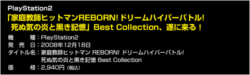 家庭教師ヒットマンREBORN！ ドリームハイパーバトル！死ぬ気の炎と黒き記