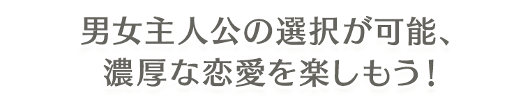 男女主人公の選択が可能、濃厚な恋愛を楽しもう！