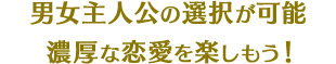 男女主人公の選択が可能濃厚な恋愛を楽しもう！