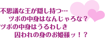 不思議な王が隠し持つ…ツボの中身はなんじゃろな？ツボの中身はうるわしき囚われの身のお姫様ッ！？