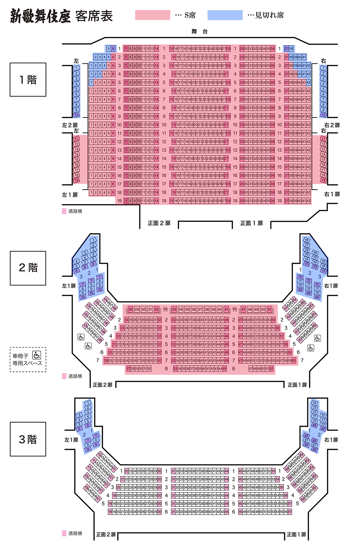 新歌舞伎座　座席表
