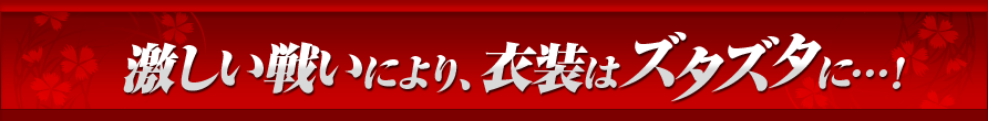 激しい戦いにより、衣装はズタズタに…！