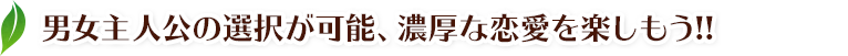 男女主人公の選択が可能、濃厚な恋愛を楽しもう!!