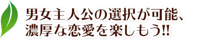 男女主人公の選択が可能、濃厚な恋愛を楽しもう!!