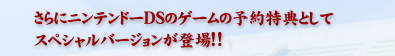 さらにニンテンドーDSのゲームの予約特典としてスペシャルバージョンが登場!!