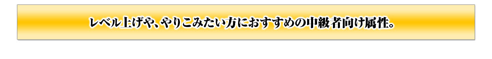 レベル上げや、やりこみたい方におすすめの中級者向け属性。