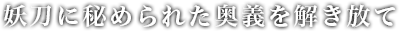 妖刀に秘められた奥義を解き放て